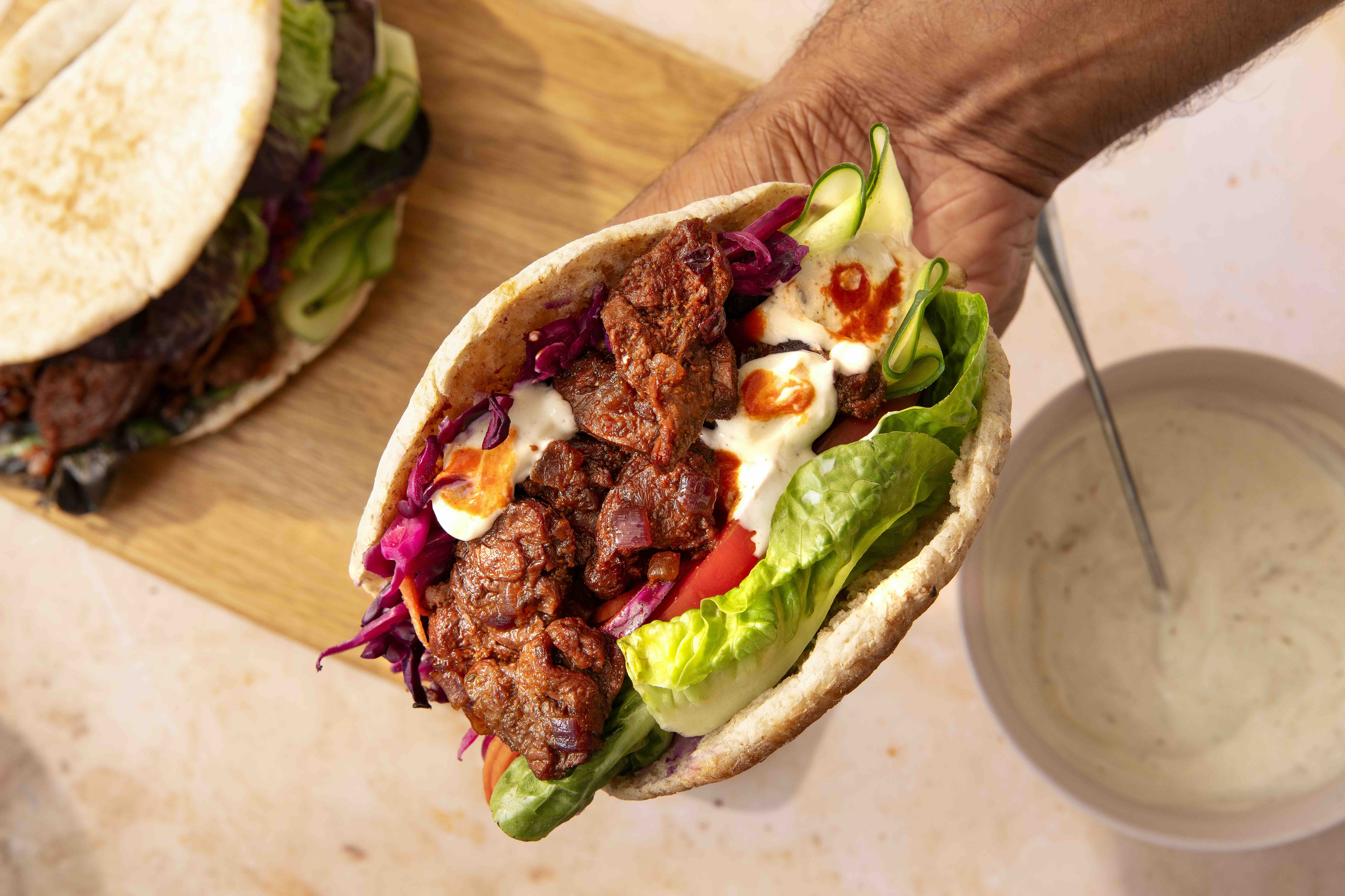 Beyond Steak Shawarma-Style Pitta