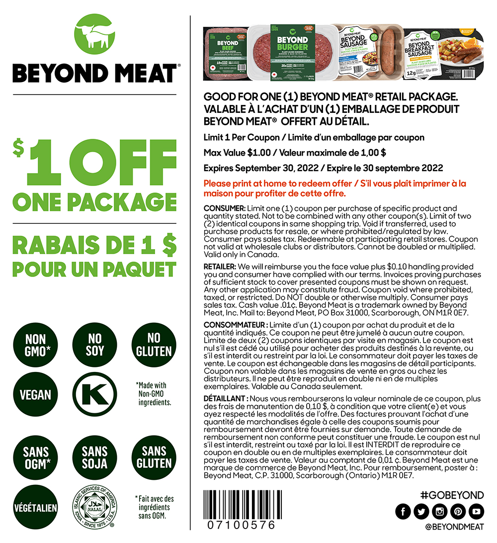 $1 off any Beyond Meat product