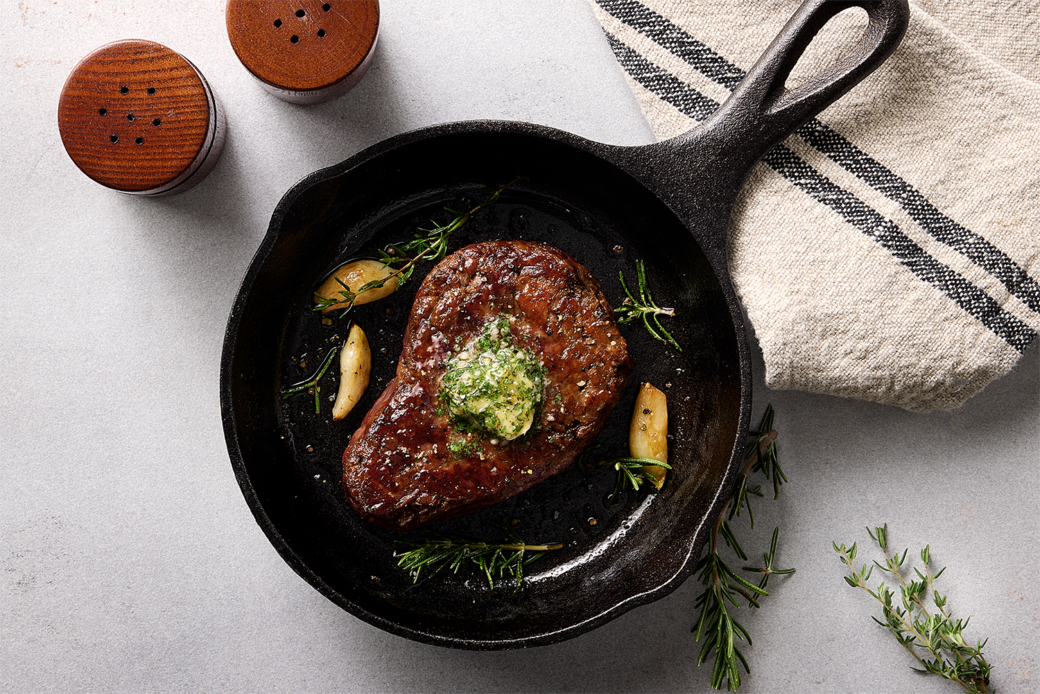 Beyond Steak Filet in a pan
