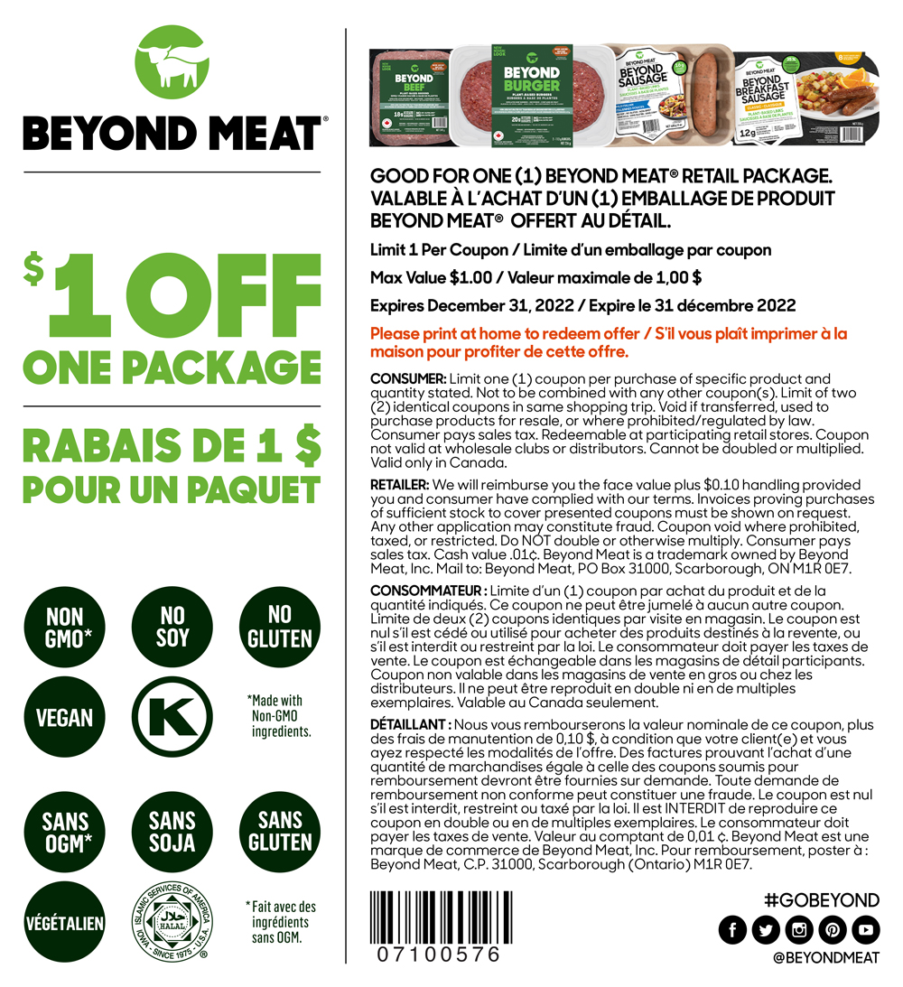 $1 off any Beyond Meat product