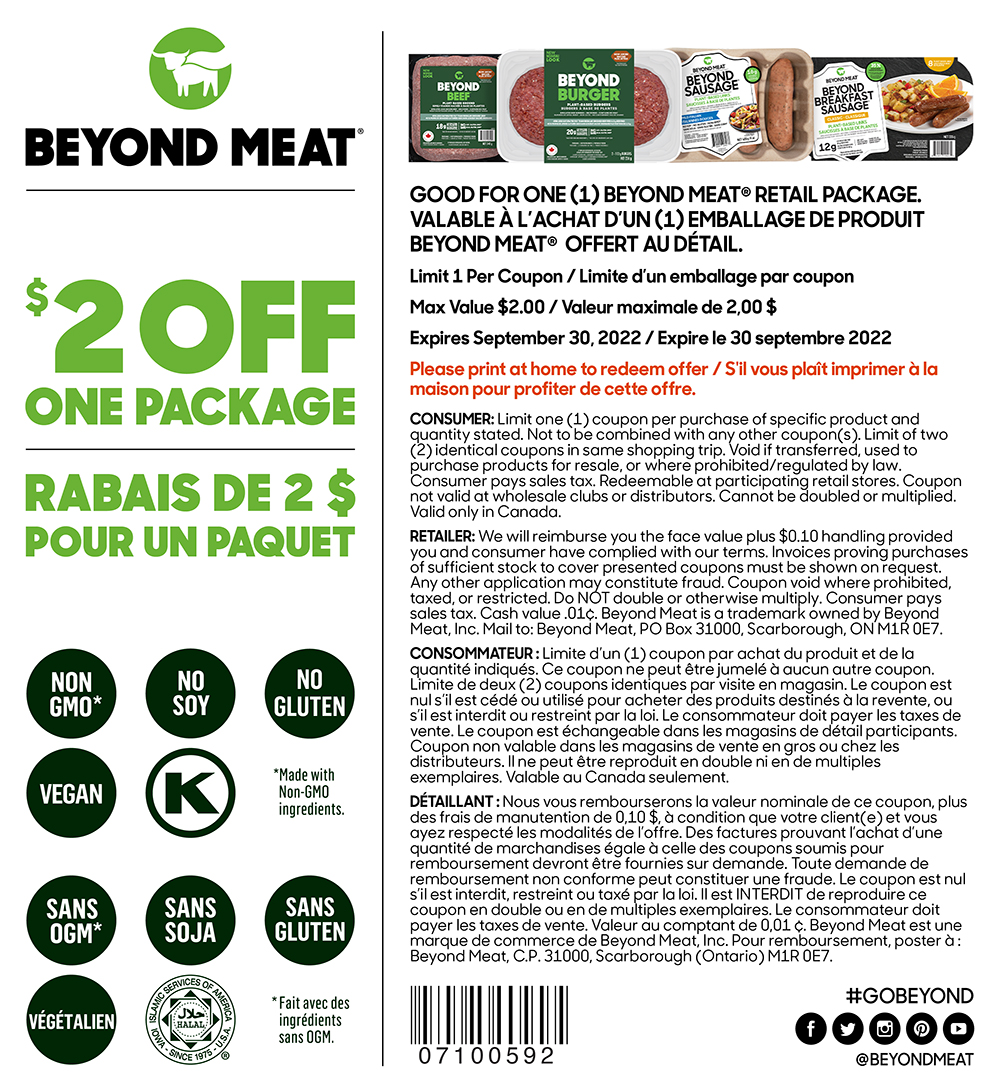 $2 off any Beyond Meat product