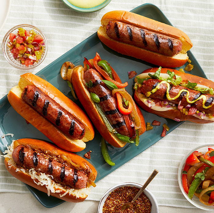 Beyond Sausages in buns on table