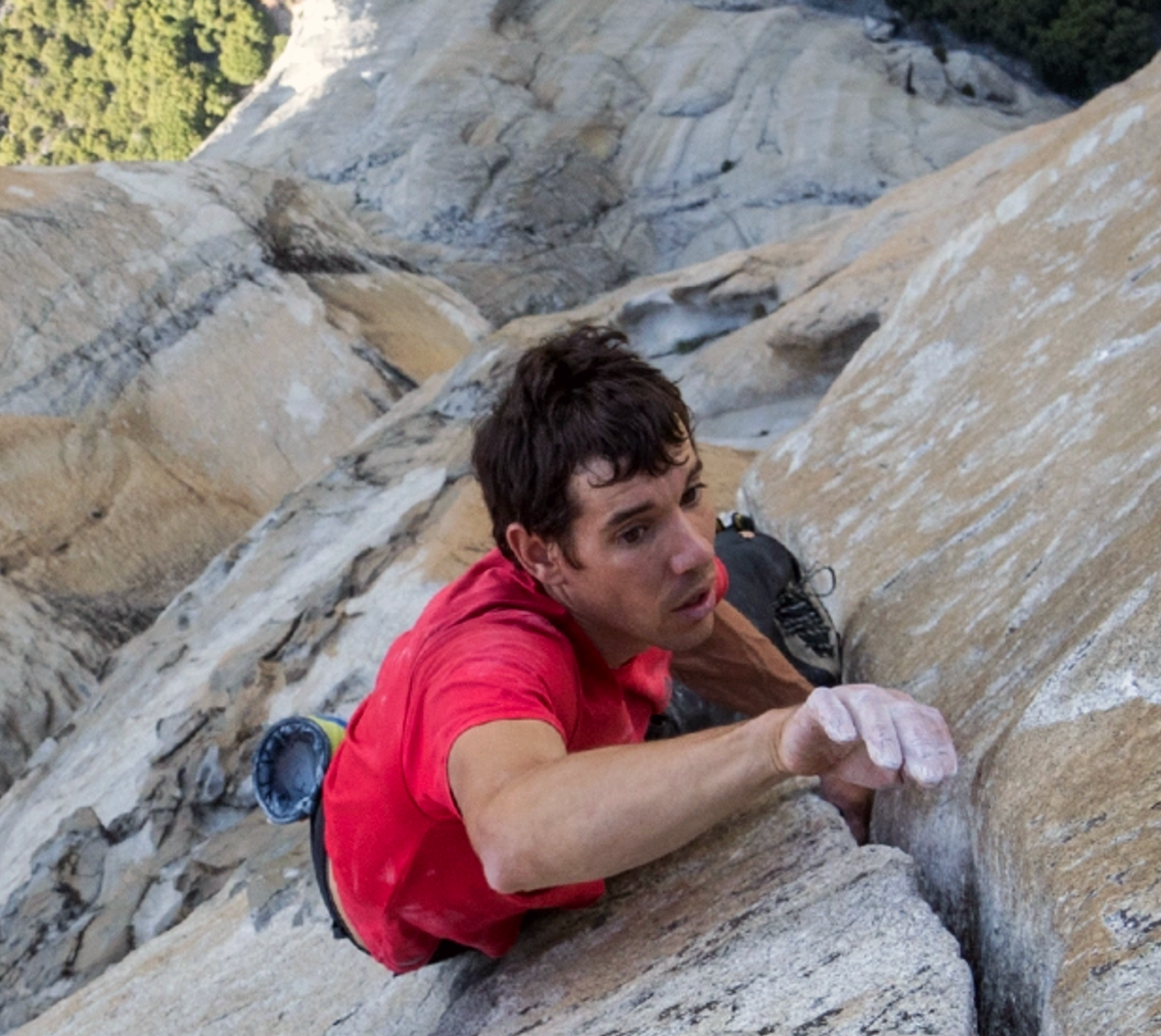 Alex Honnold soloing El Capitan, in Yosemite National Park in 2017